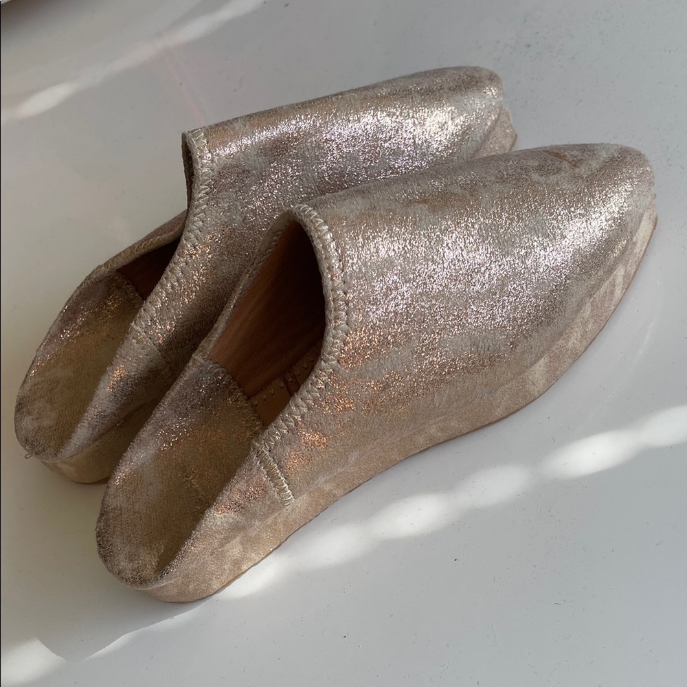Metallic Rose Gold Slip-On Women’s Shoe